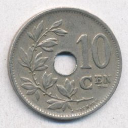 Бельгия 10 сантимов 1926 год BELGIE
