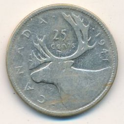 Канада 25 центов 1941 год
