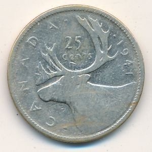 Канада 25 центов 1941 год