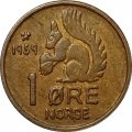 Норвегия 1 эре 1959 год - Белка