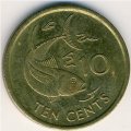Сейшелы 10 центов 1990 год