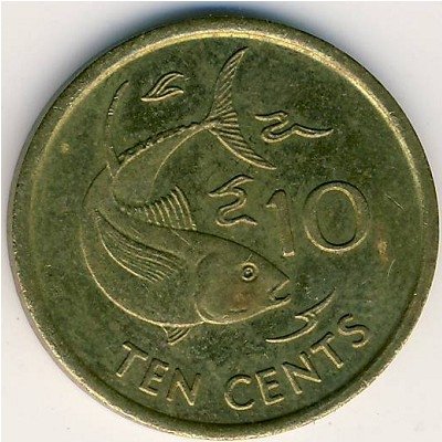 Сейшелы 10 центов 1990 год