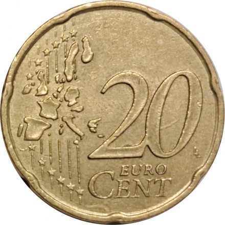 Франция 20 евроцентов 2002 год - Девушка-сеятель