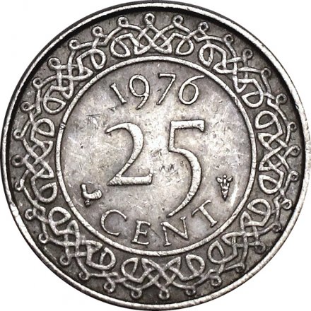 Суринам 25 центов 1976 год