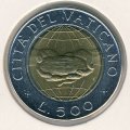 Ватикан 500 лир 1992 год
