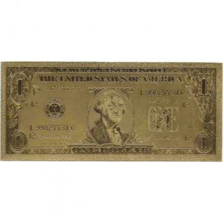 Сувенирная банкнота США 1 доллар (золотые) - UNC