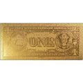 Сувенирная банкнота США 1 доллар (золотые) - UNC