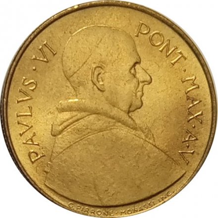 Ватикан 20 лир 1967 год