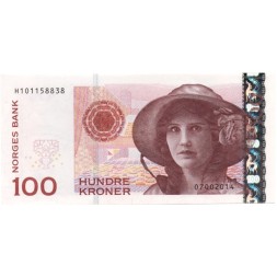 Норвегия 100 крон 2015 год - UNC