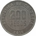 Колумбия 200 песо 2010 год