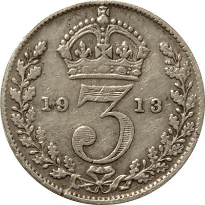 Великобритания 3 пенса 1913 год