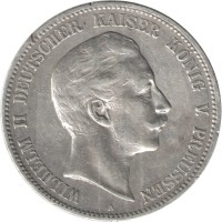 Монета Пруссия 5 марок 1908 год