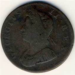 Великобритания 1/2 пенни 1729 год