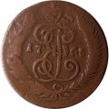 2 копейки 1765 год СПМ Екатерина II (1762 - 1796) - перечекан VF-
