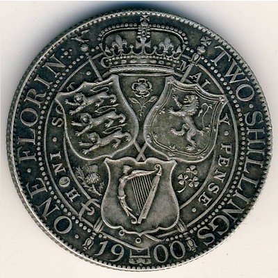 Великобритания 2 шиллинга (1 флорин) 1900 год