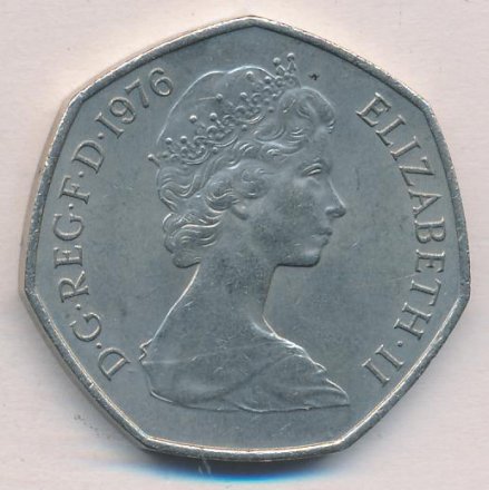 Великобритания 50 новых пенсов 1976 год