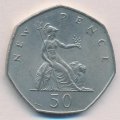 Великобритания 50 новых пенсов 1976 год