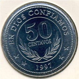Монета Никарагуа 50 сентаво 1997 год