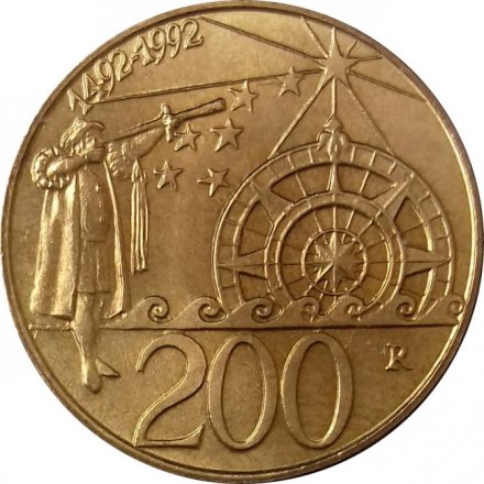 Сан-Марино 200 лир 1992 год - 500 лет открытию Америки. Навигация по звёздам