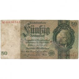 Веймарская Республика 50 рейхсмарок 1933 год - VG