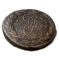 5 копеек 1769 год ЕМ Екатерина II (1762 - 1796) - орёл 1770-1777, нового образца VF