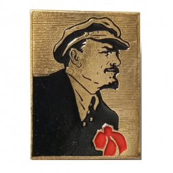Значок В.И. Ленин в кепке с бантом (клеймо МЗТМ)