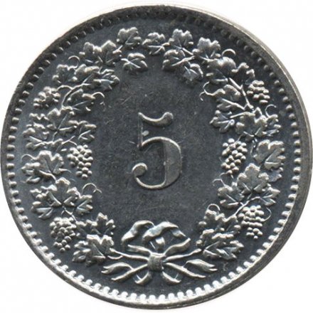 Швейцария 5 раппенов 1979 год