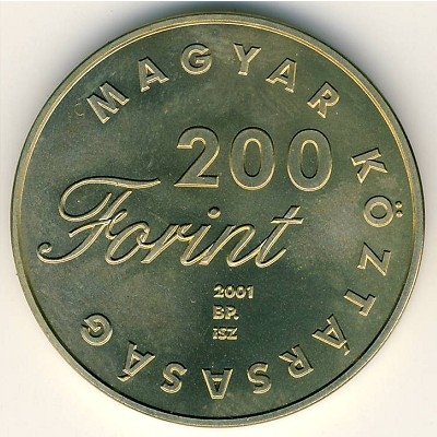 Венгрия 200 форинтов 2001 год - Детская литература. Мальчик с улицы Пал