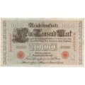 Германия 1000 марок 1910 год (красная печать) - VF
