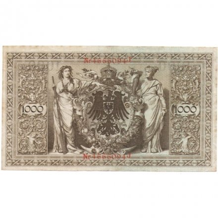 Германия 1000 марок 1910 год (красная печать) - VF