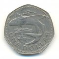 Барбадос 1 доллар 1985 год - Летучая рыба