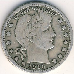 США 25 центов (1/4 доллара) 1915 год