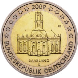 Германия 2 евро 2009 год - Федеральная земля Саар