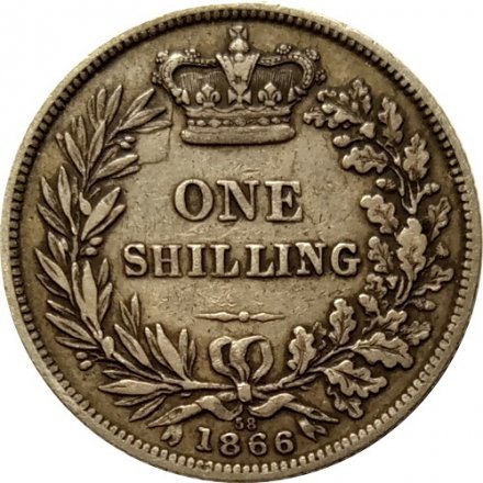 Великобритания 1 шиллинг 1866 год