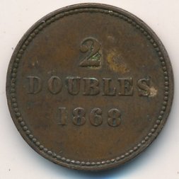 Гернси 2 дубля 1868 год
