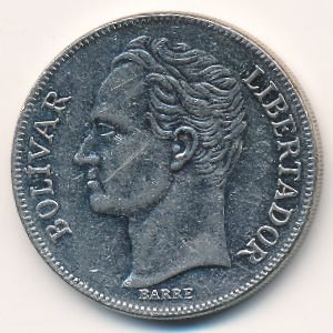 Венесуэла 5 боливаров 1990 год
