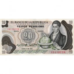 Колумбия 20 песо 1983 год - UNC-