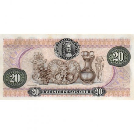 Колумбия 20 песо 1983 год - UNC-