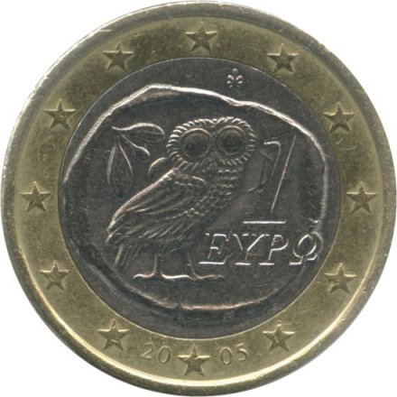 Греция 1 евро 2005 год