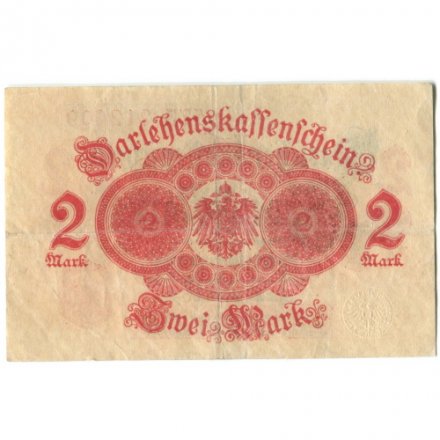 Германия 2 марки 1914 год - красная печать - F+