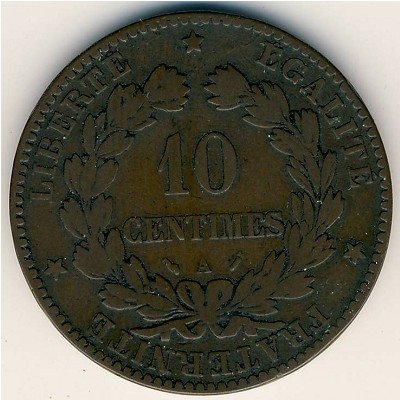 Франция 10 сантимов 1895 год