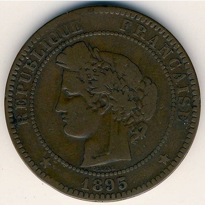 Франция 10 сантимов 1895 год