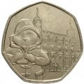 Великобритания 50 пенсов 2019 год - медвежонок Паддингтон у Лондонского Тауэра