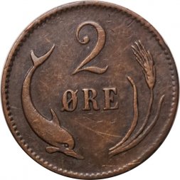 Дания 2 эре 1874 год