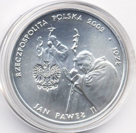 Польша 10 злотых 2002 год - Папа Иоанн Павел II