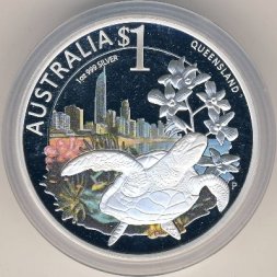Австралия 1 доллар 2010 год - Морская черепаха