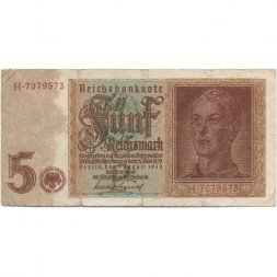 Третий Рейх (Германия) 5 марок 1939-1942 год - VG