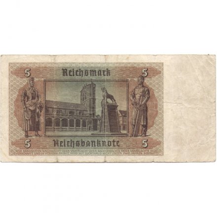 Третий Рейх (Германия) 5 марок 1939-1942 год - VG