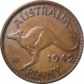 Австралия 1 пенни 1942 год - Кенгуру (точка после &quot;PENNY&quot;)