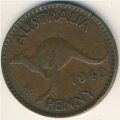 Австралия 1 пенни 1942 год - Кенгуру (точка после &quot;PENNY&quot;)